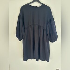 Zara black dress with balloon sleeves